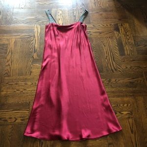 Burgundy Satin Night Gown Pre Loved Size Large.